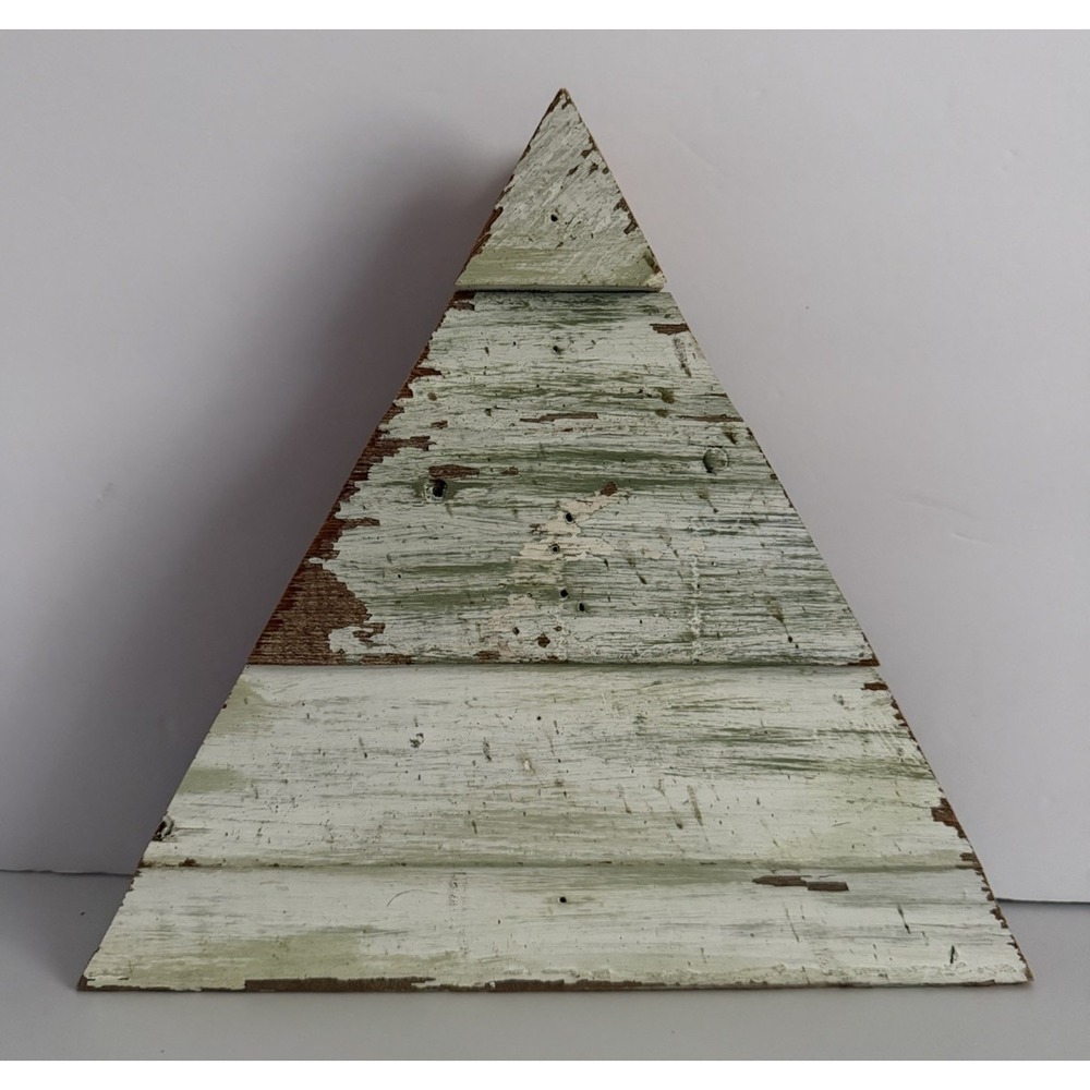 Vintage Christmas Tree Natural Decor 10” Tall Rustic Reclaimed Wood Siding